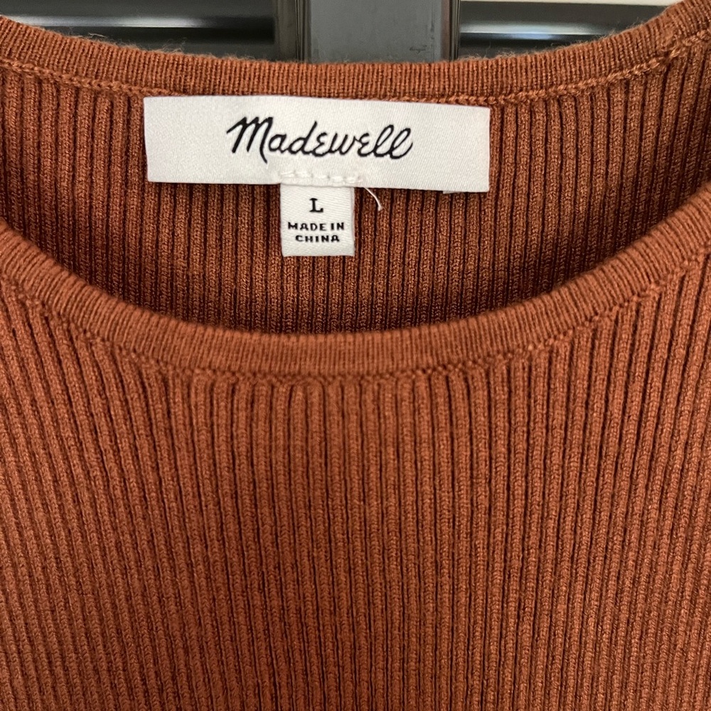 Madewell Women's Rust Ribbed Racerback Top - Picture 3 of 3
